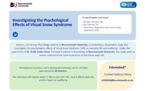 New Study on the Psychological Effects of Visual Snow Syndrome Now Recruiting Participants